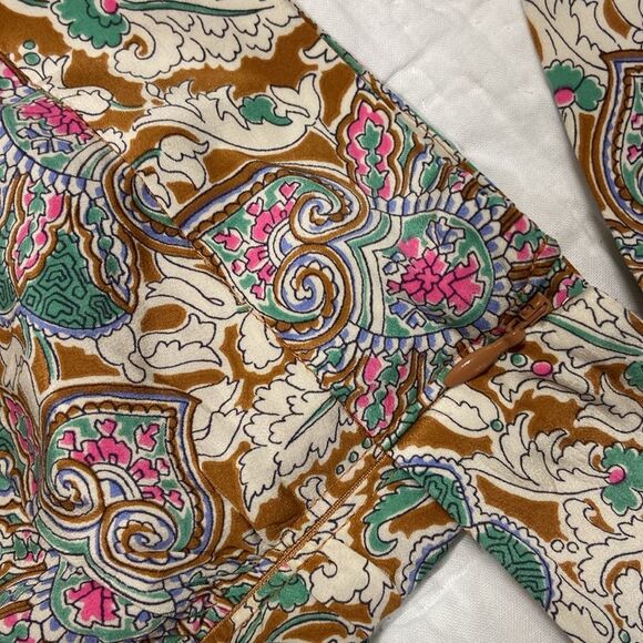 Veronica Beard Allaire Medallion-Floral Silk Skirt | Caramel Multi size 8 - Picture 7 of 16